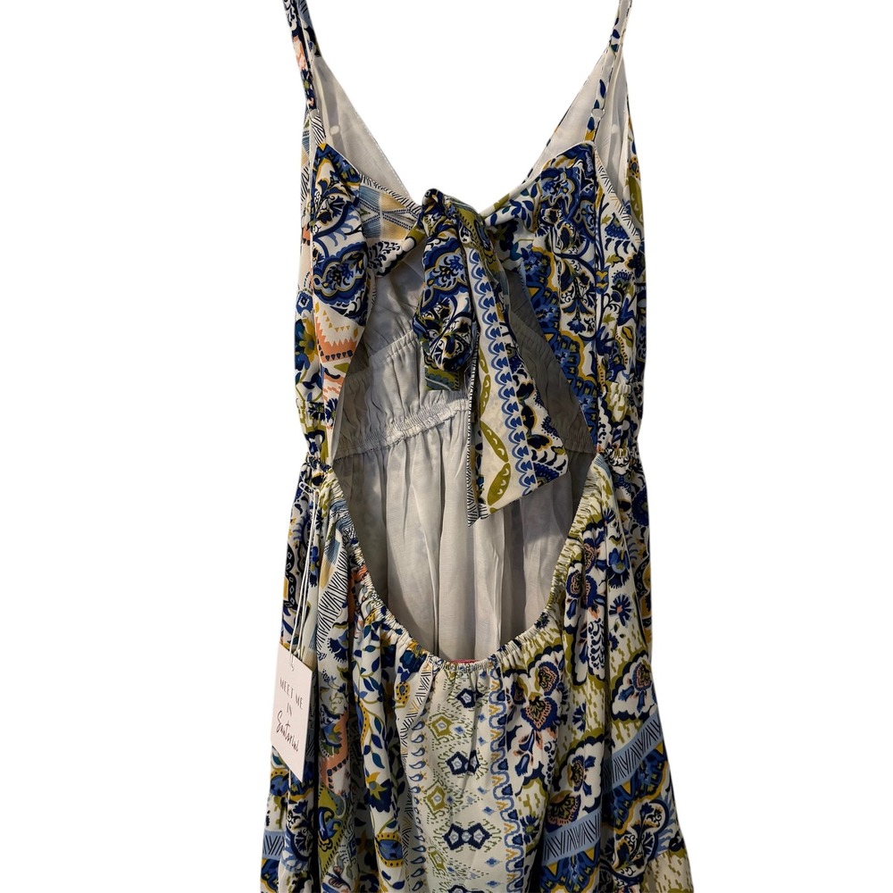 Meet Me In Santorini Boho Patchwork Paisley Open Back Maxi Dress NWT Large - Picture 7 of 10